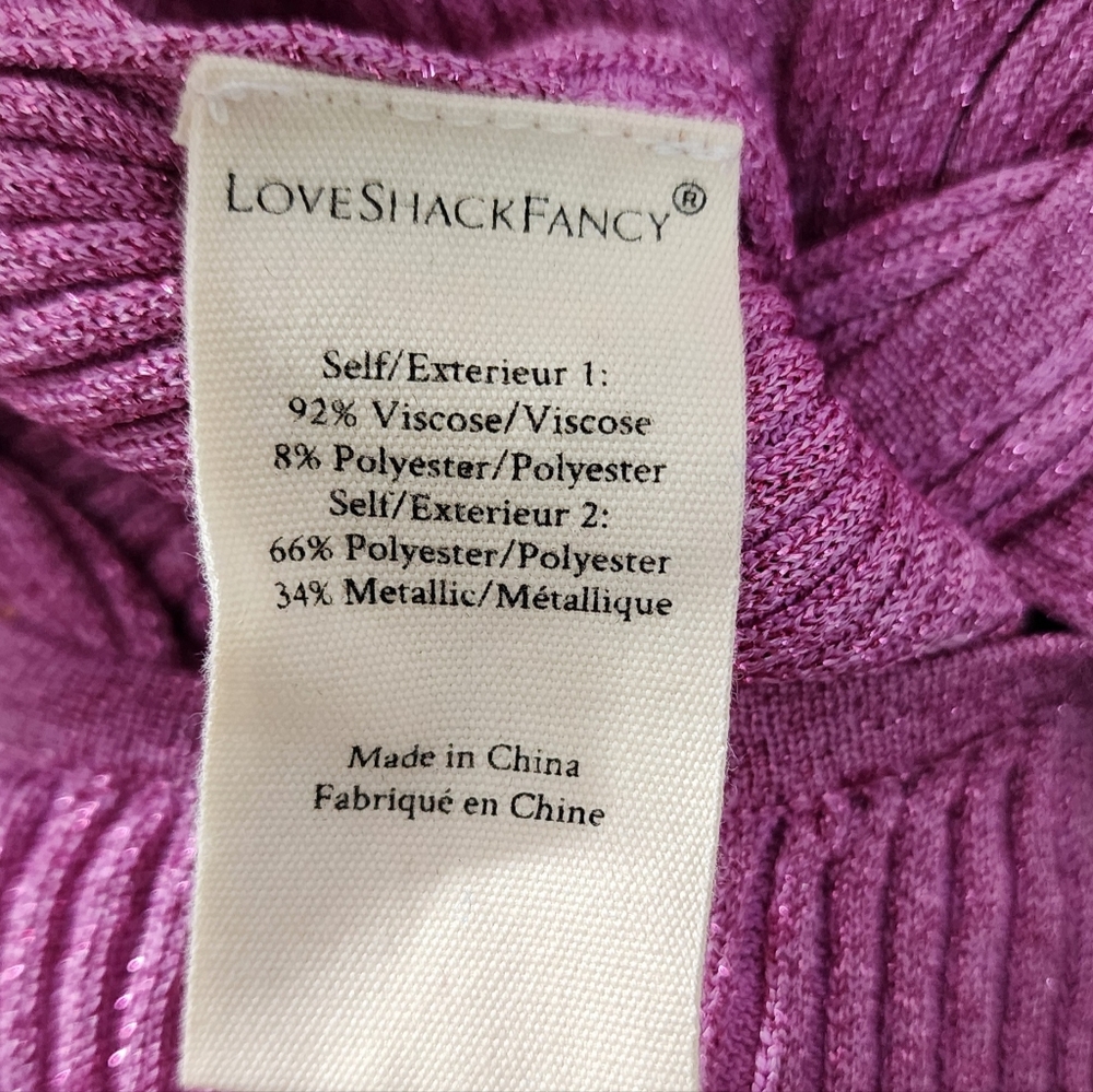 LoveShackFancy Bernette Orchid Sparkle Sexy Cutout Knit Dress - Picture 10 of 10